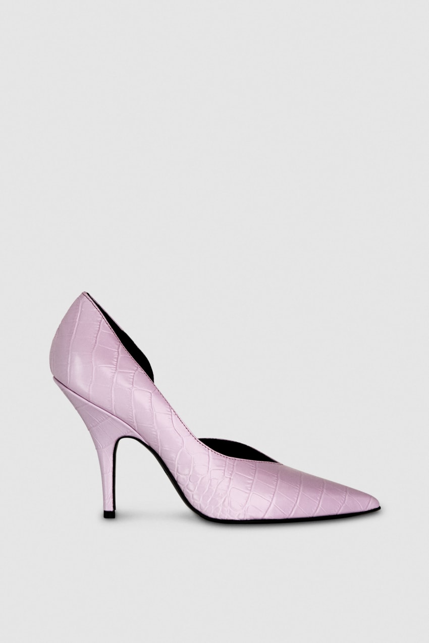 Decollete in pelle Minimal Shape Viola Patrizia Pepe