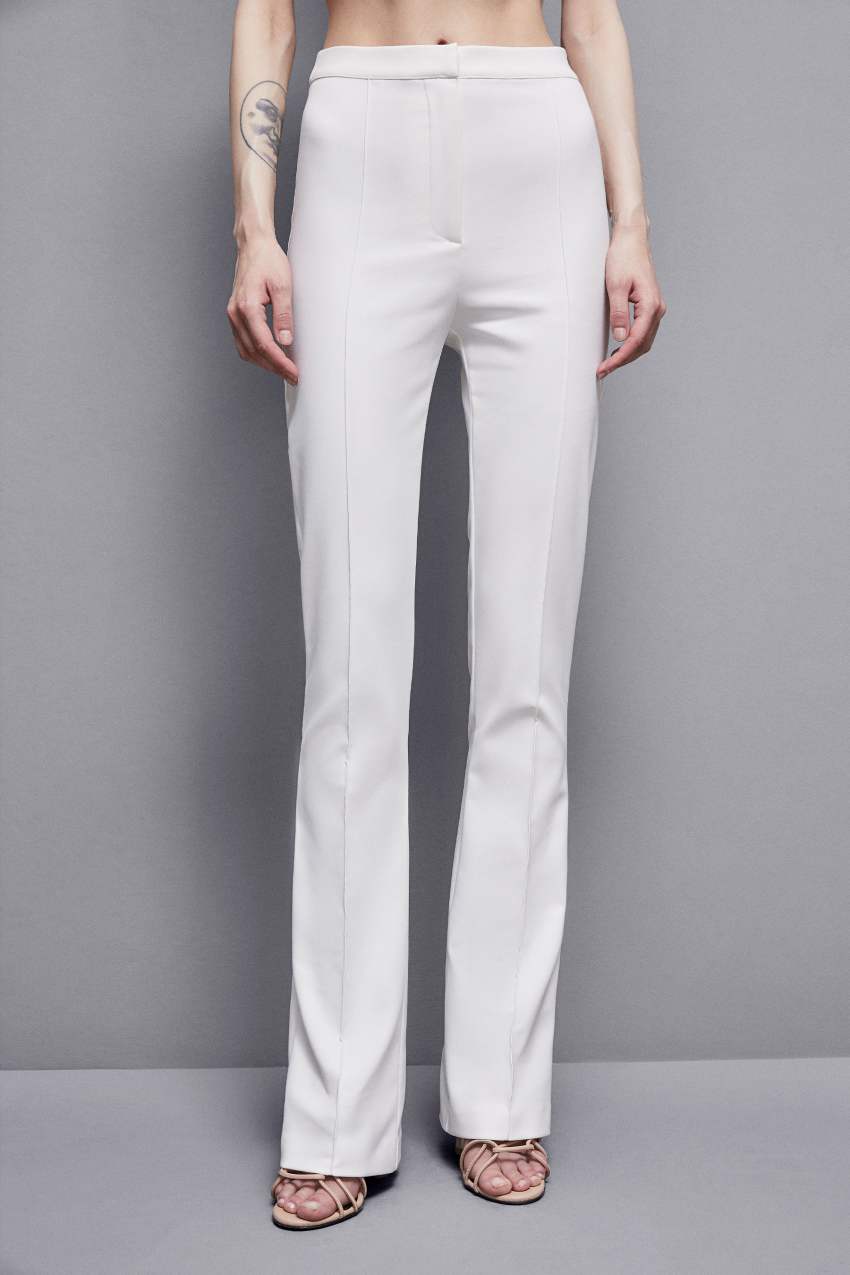 Zendaya Highwaisted Flare Pants - White - MESHKI U.S