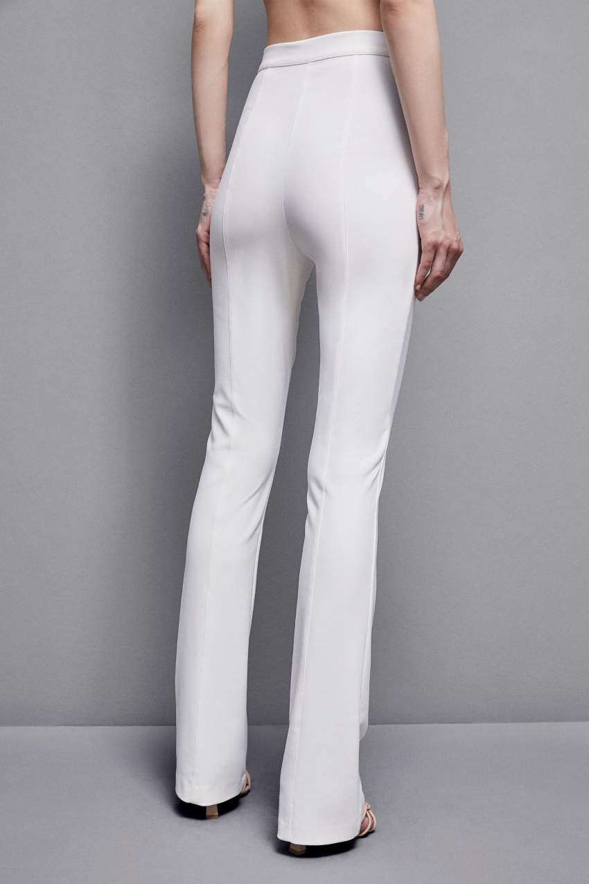 Michael Kors Haylee Double-crepe Flare Trousers In White | ModeSens
