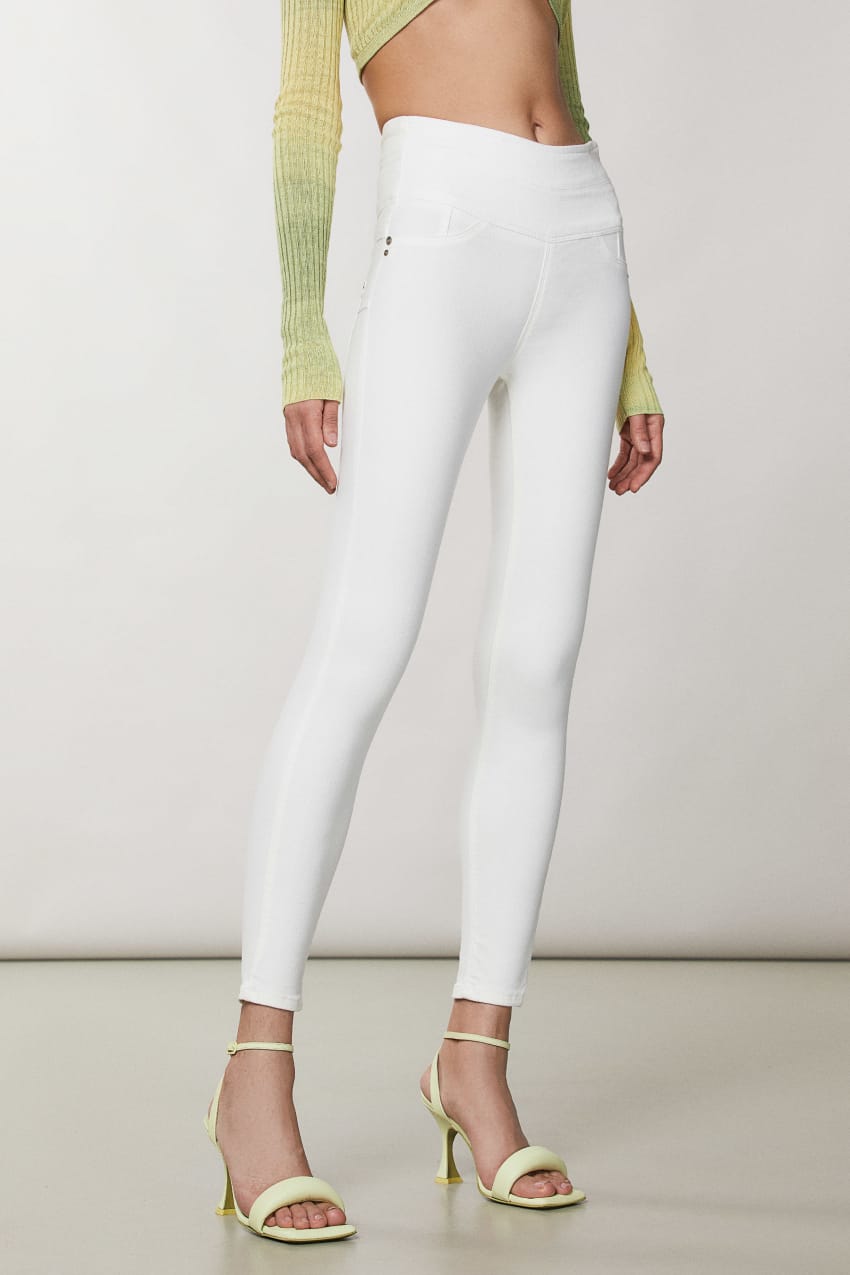 High-Waist Skinny Fit Ankle-Length Jeggings