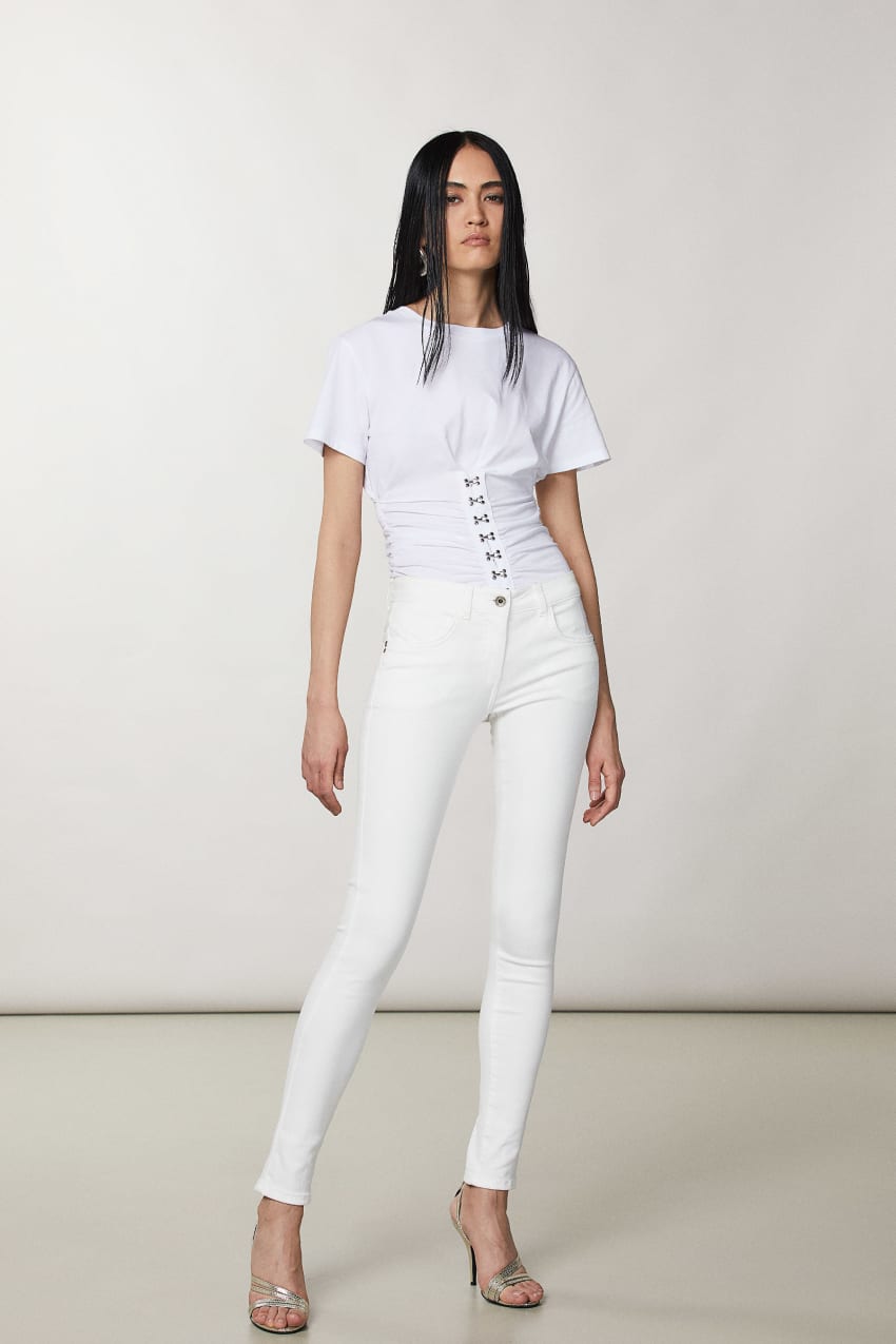 Buy Outerwear Women White Solid Denim Jeggings (XL) Online at Best