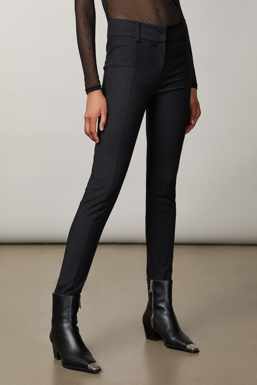 Slim Bootcut Pull-On Pants In Stretch Faux Suede - Black Black