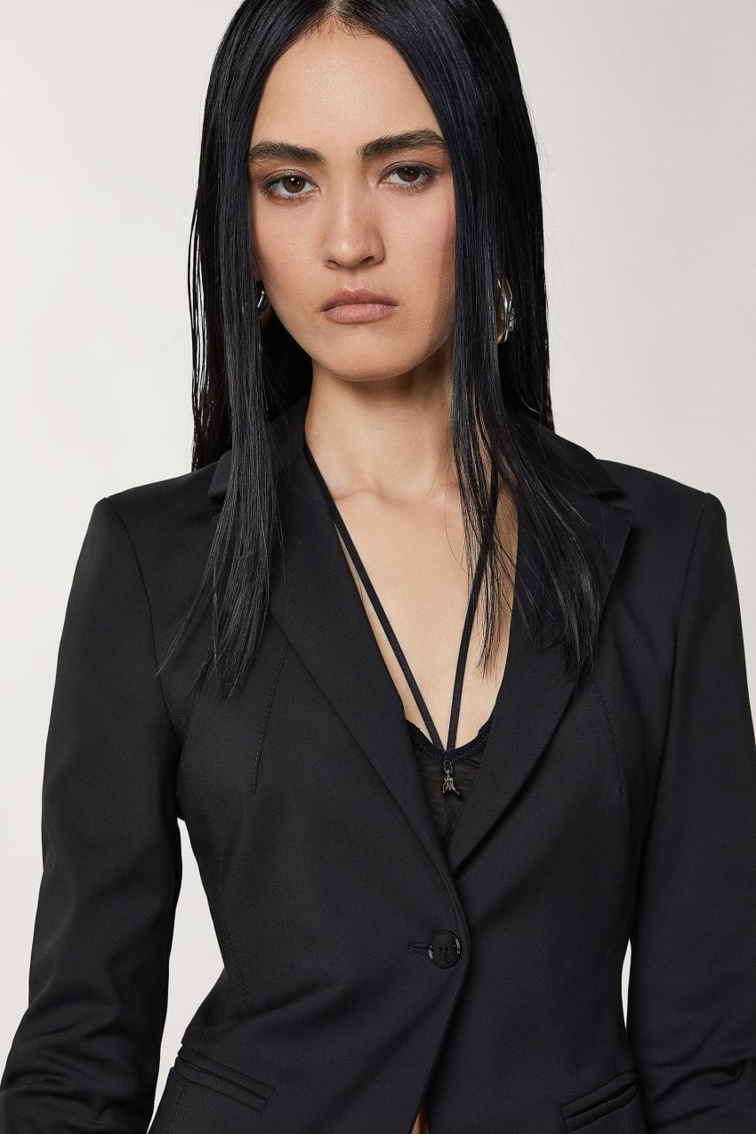 One button black blazer sale