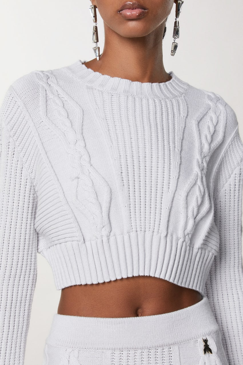 White outlet crop sweater