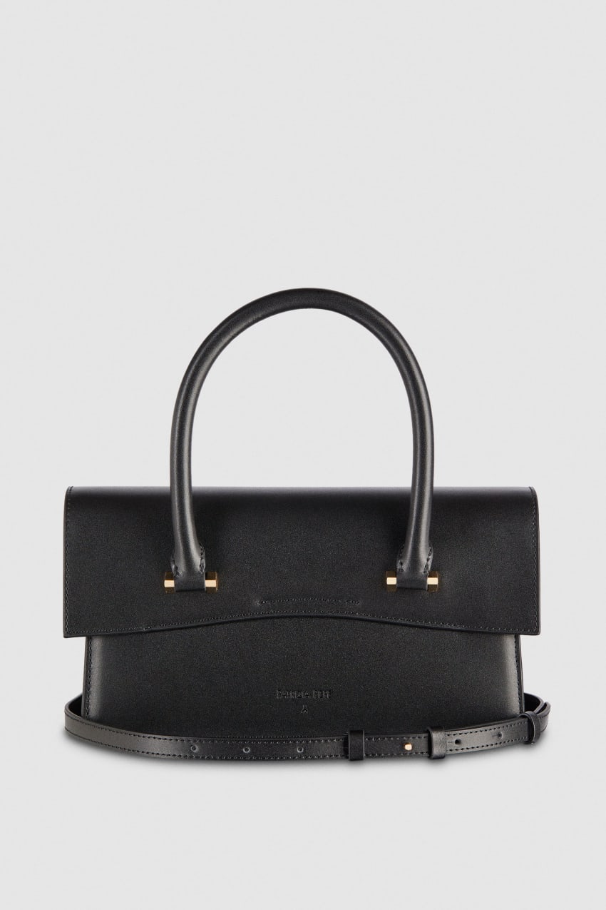 Large black leather bag hot sale