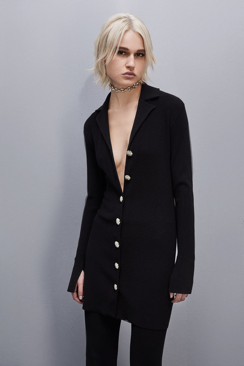Slim viscose blend cardigan