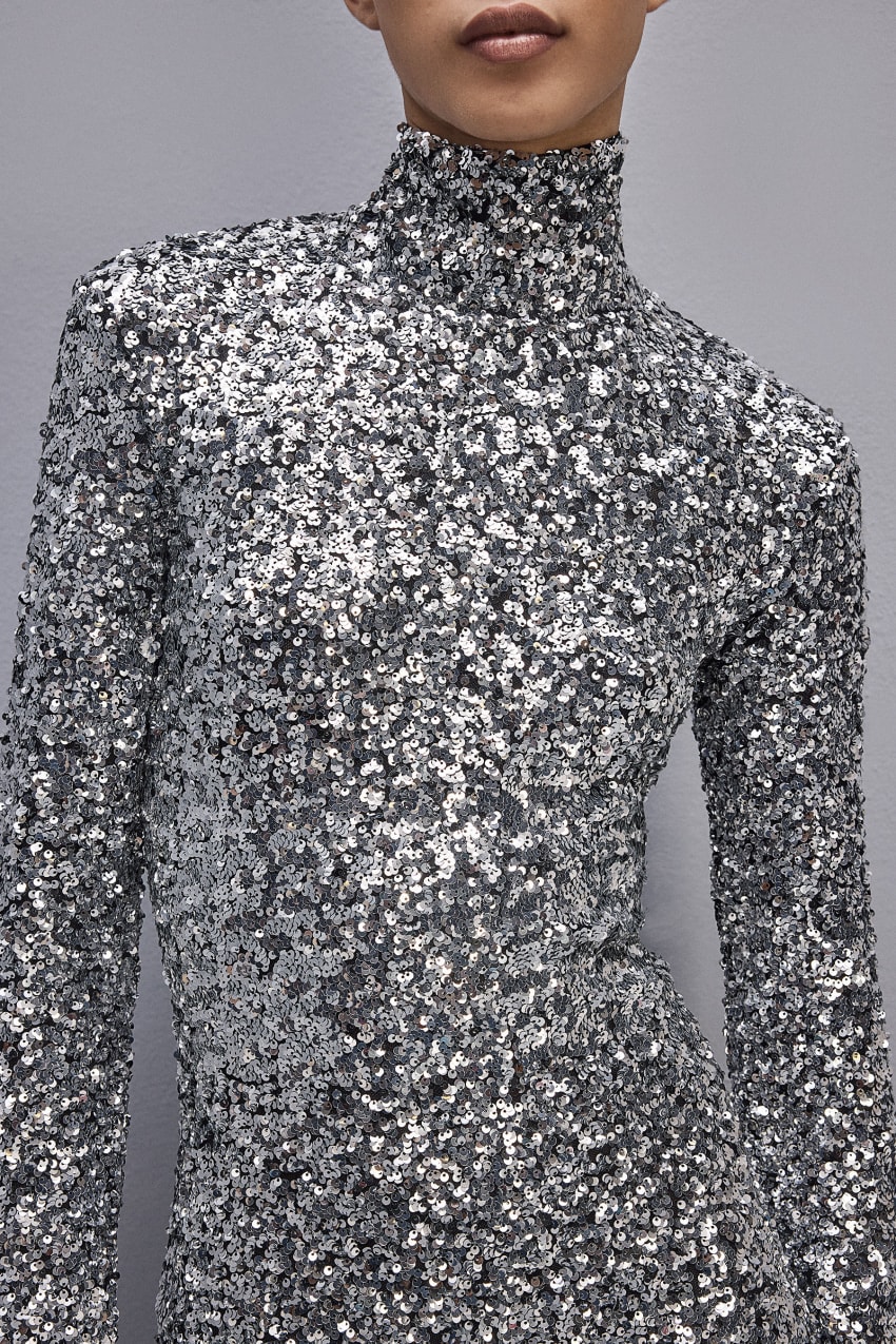 Turtleneck sequined jumpsuit Grey Patrizia Pepe