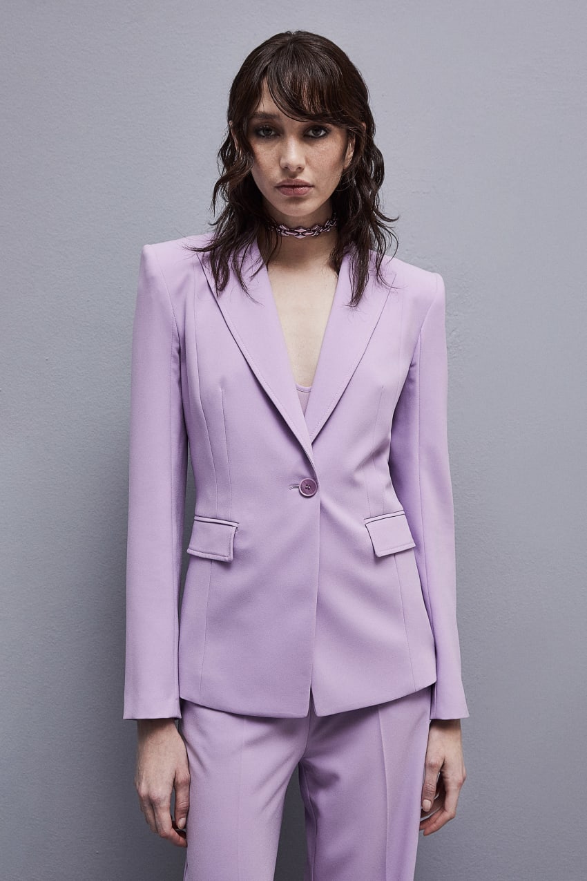Patrizia Pepe faux-shearling belted long coat - Purple