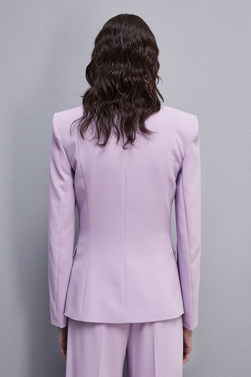 Pastel pink suit jacket with one button - Woman