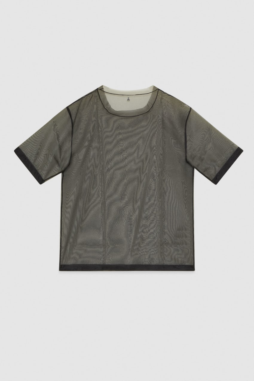Short Sleeve Boxy Revere Crinkle Shirt