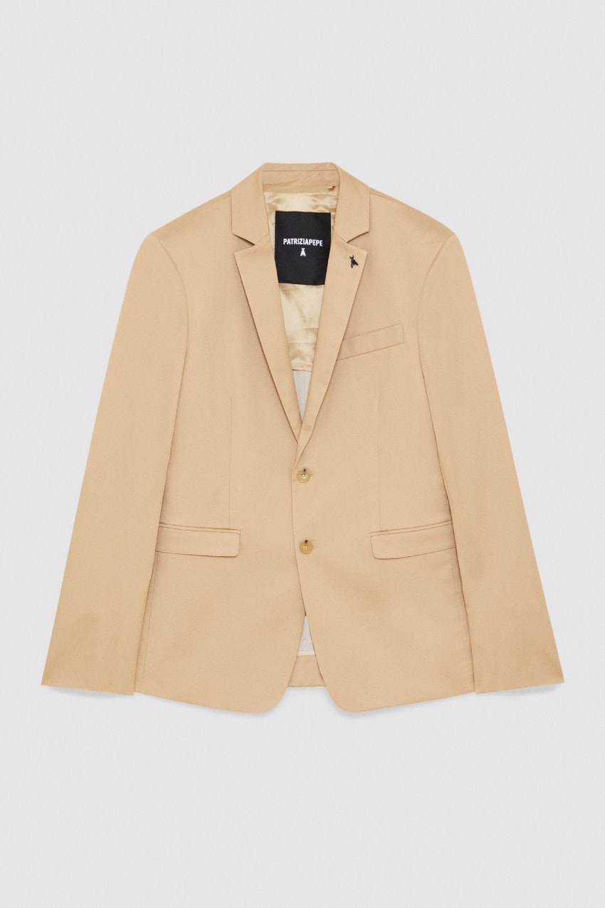 Two-button cotton twill jacket