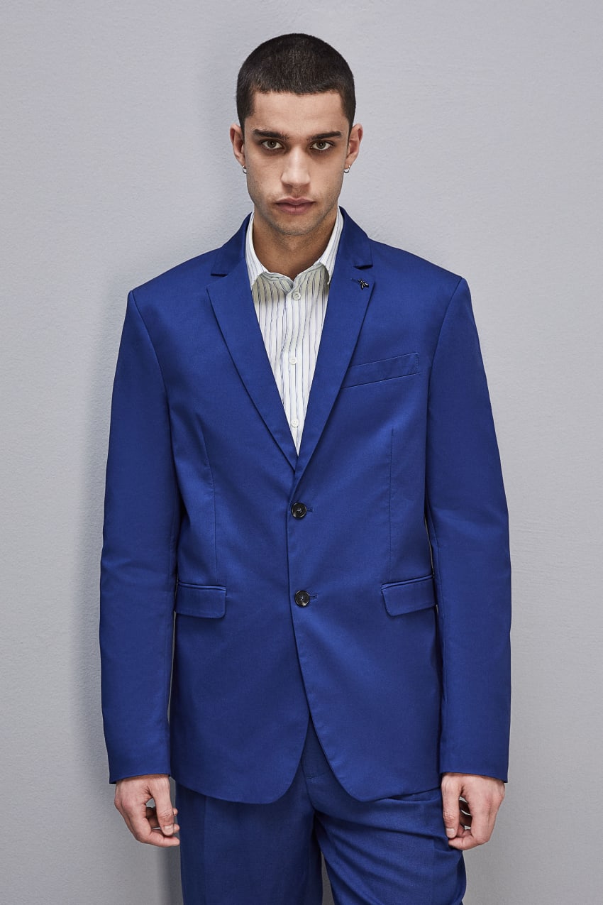 Two-button cotton twill jacket | Light Blue | Patrizia Pepe