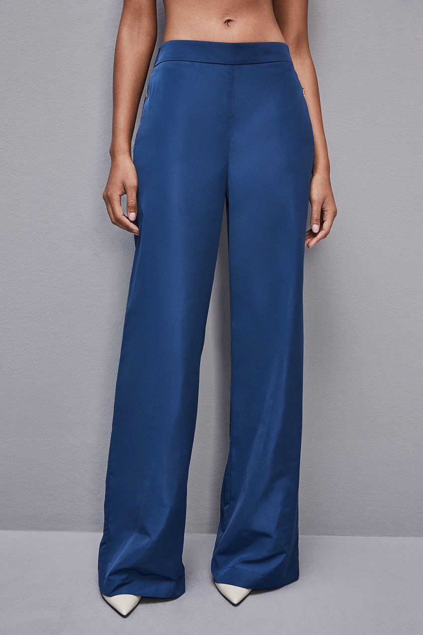 Palazzo pants in technical fabric Light Blue Patrizia Pepe