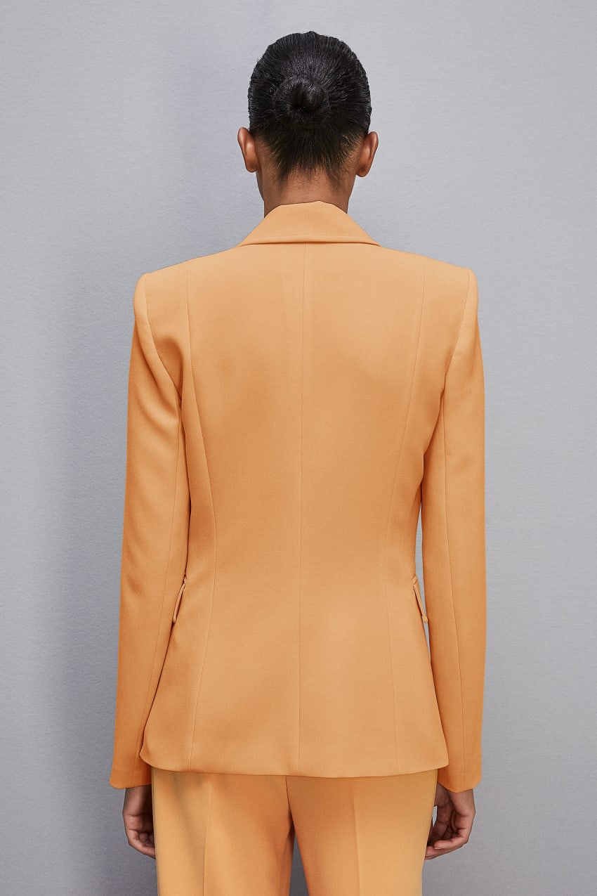 One-button jacket in sablè crepe fabric