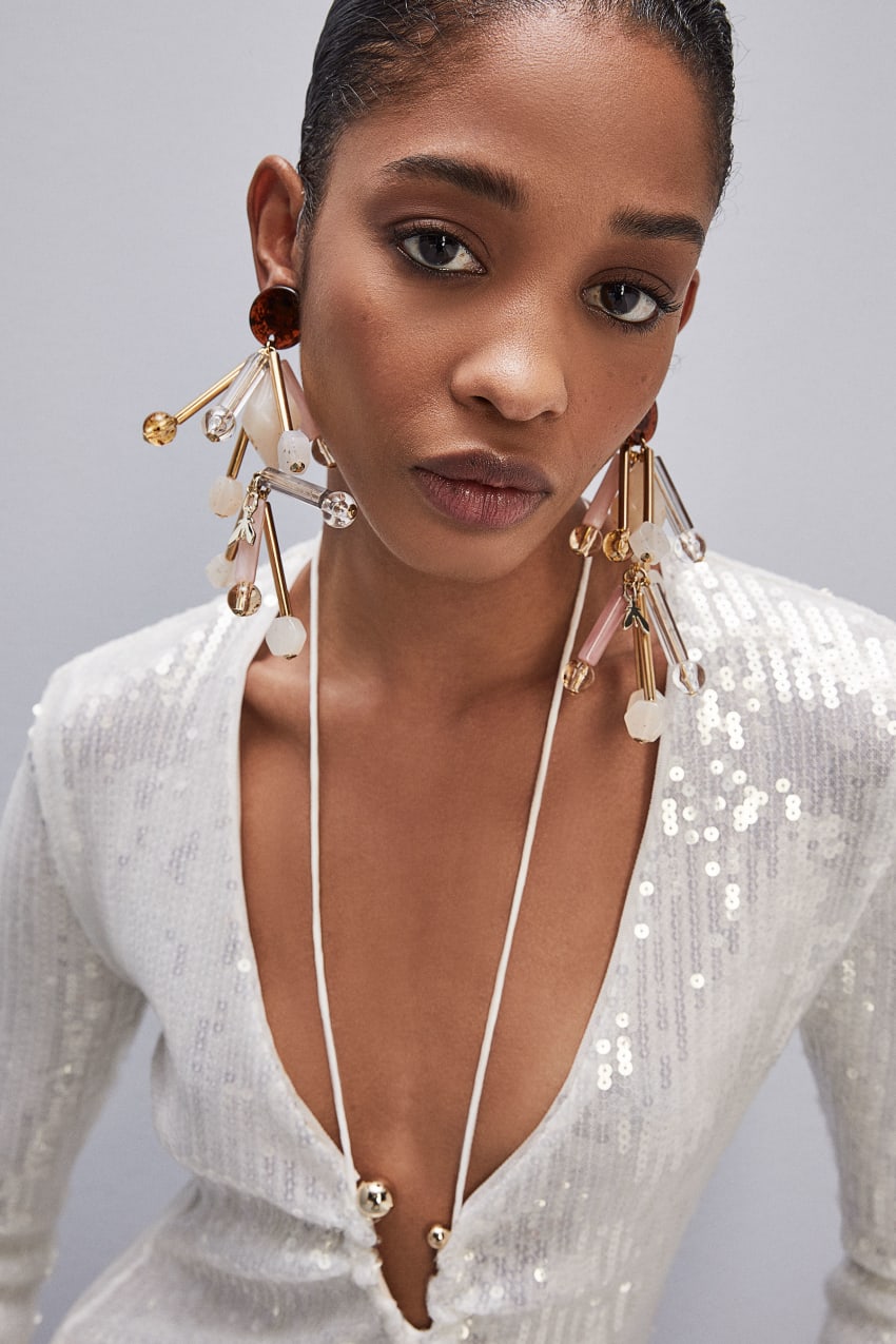 Earrings with Techno Pop Fly applique