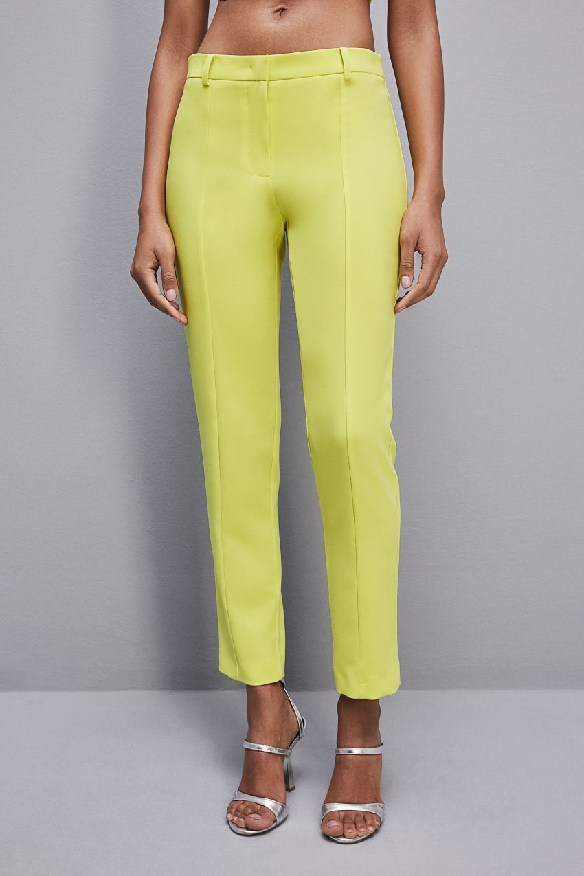 Slim cigarette pants in sable crepe fabric Yellow Patrizia Pepe