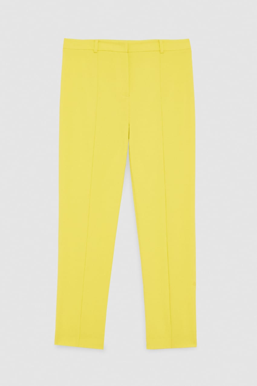 Slim cigarette pants in sable crepe fabric Yellow Patrizia Pepe