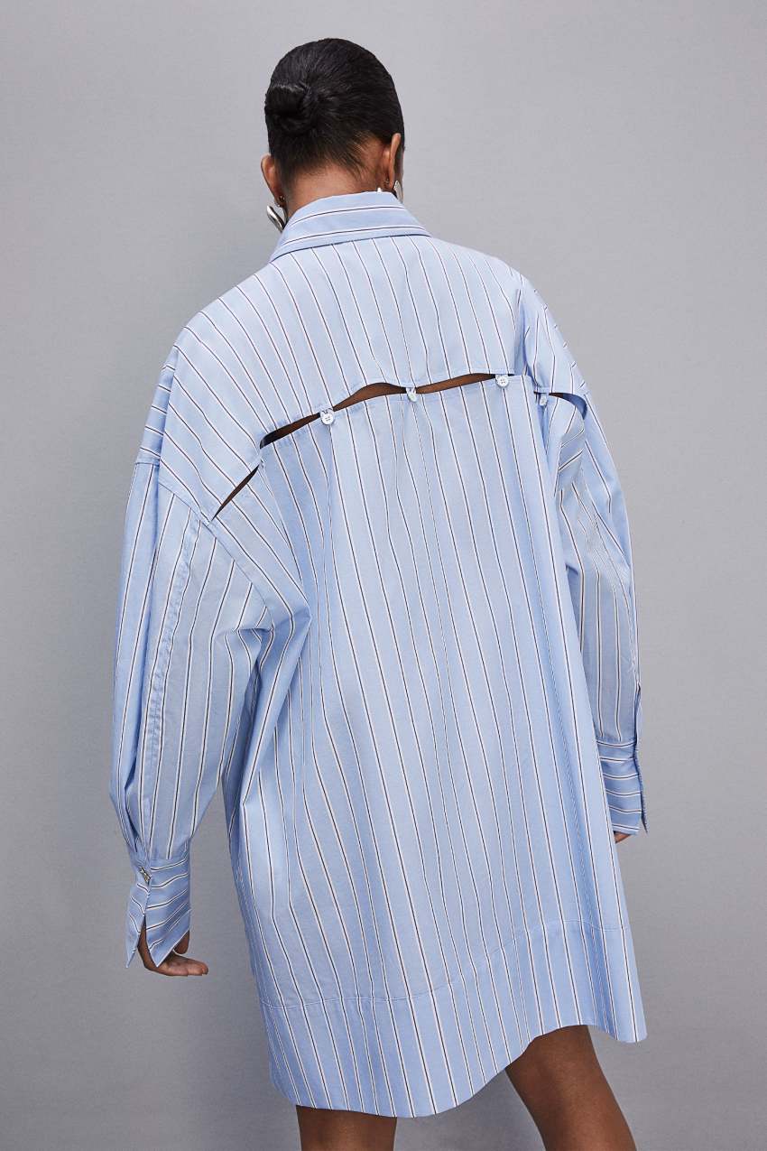 Oversize-Mini-Hemdblusenkleid | Hellblau | Patrizia Pepe