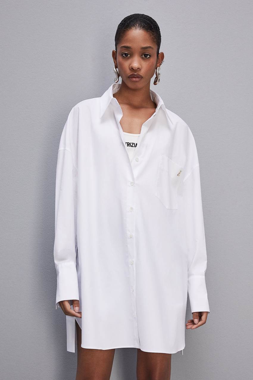Abito a camicia bianco deals