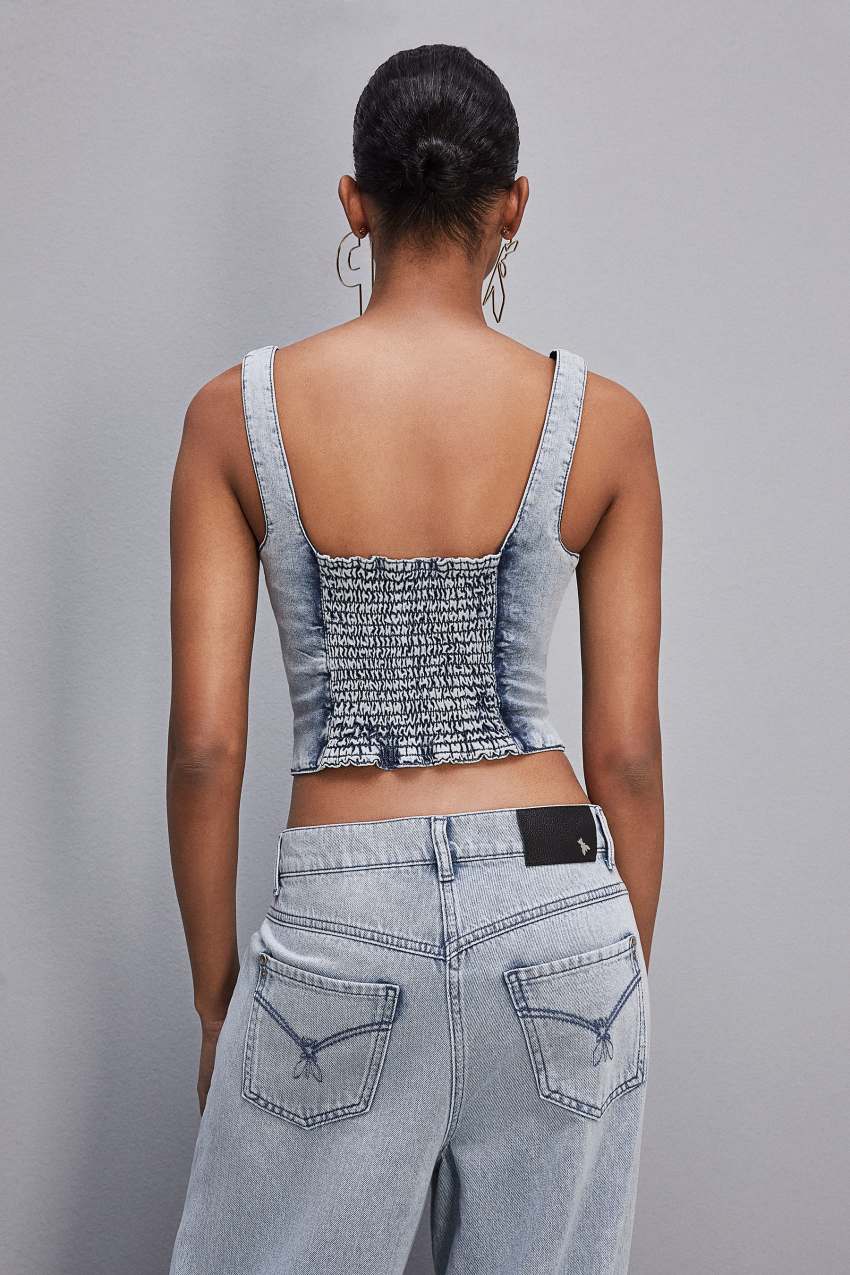 Top di jeans hot sale