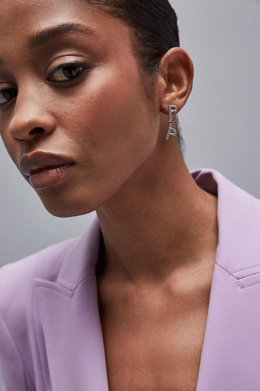 Brass and glass earrings Pink Patrizia Pepe