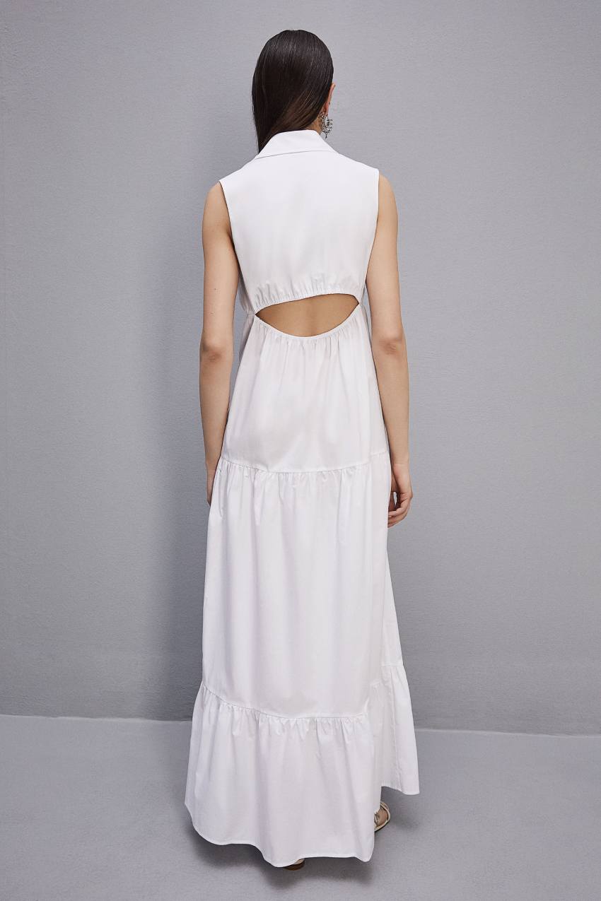 Abito lungo cotone bianco on sale