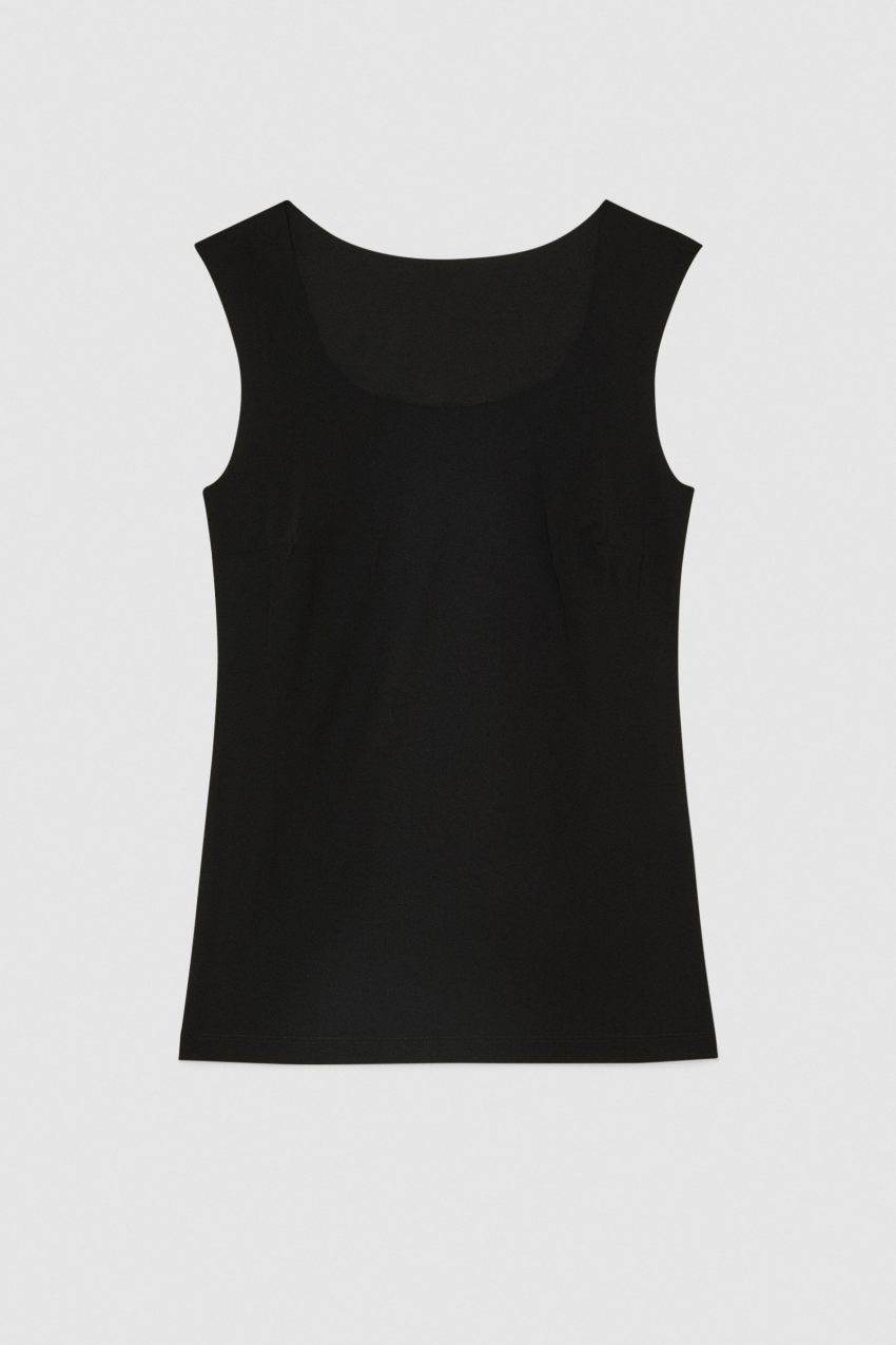 Stretch jersey tank top | Black | Patrizia Pepe