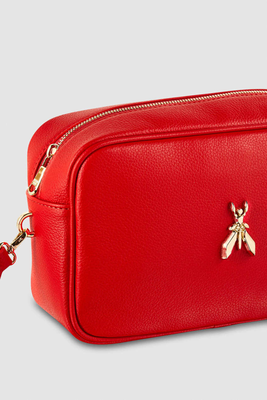 Bolso tipo camera bag Fly de piel con cadena Rojo Patrizia Pepe