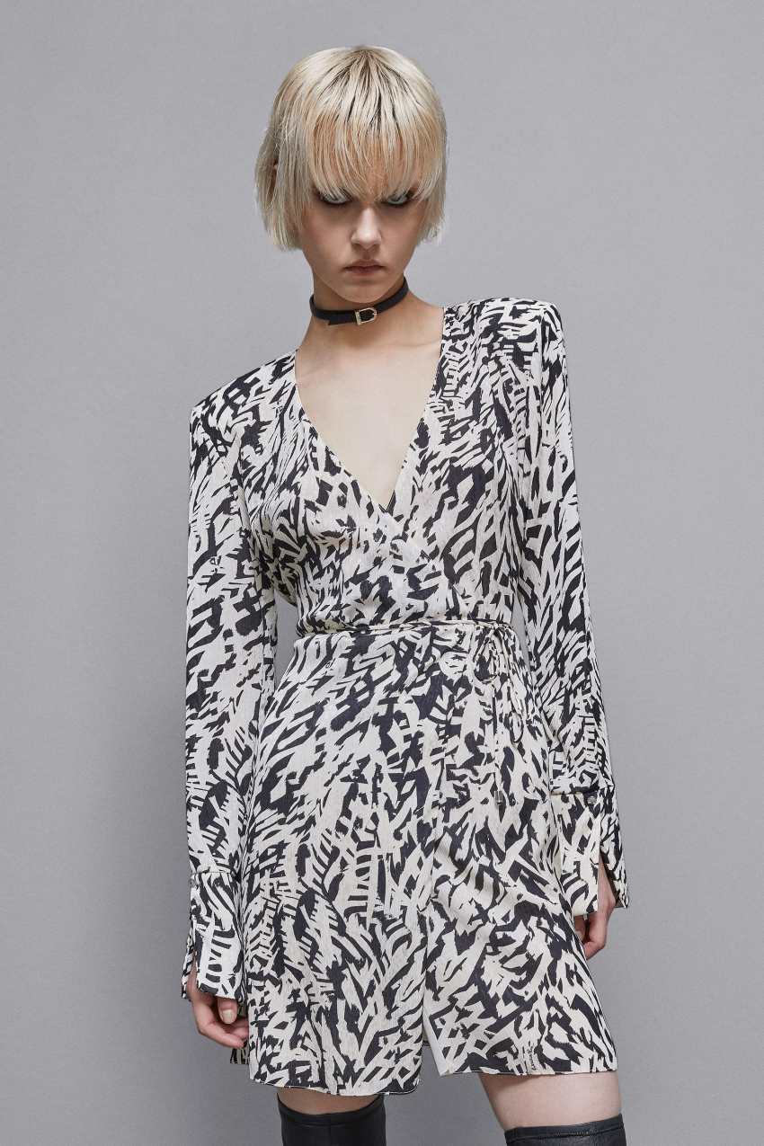 Printed georgette mini dress shop