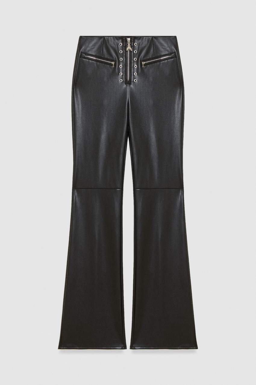 Faux leather high waisted flared pants Black Patrizia Pepe