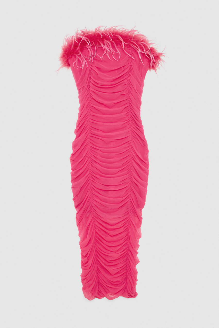 Coast pink feather dress new arrivals