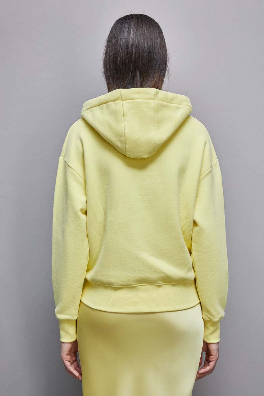 Yellow cotton hoodie hot sale