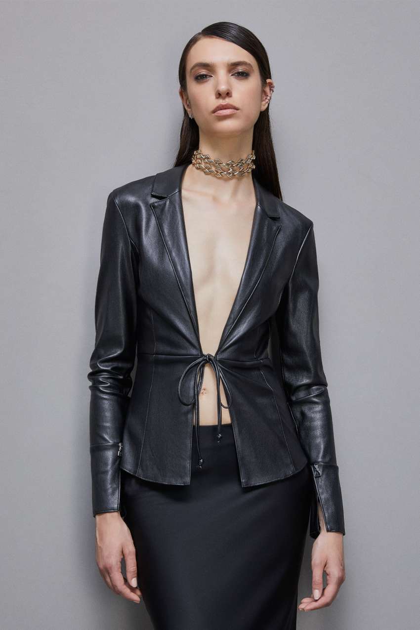 Camicia effetto pelle shop