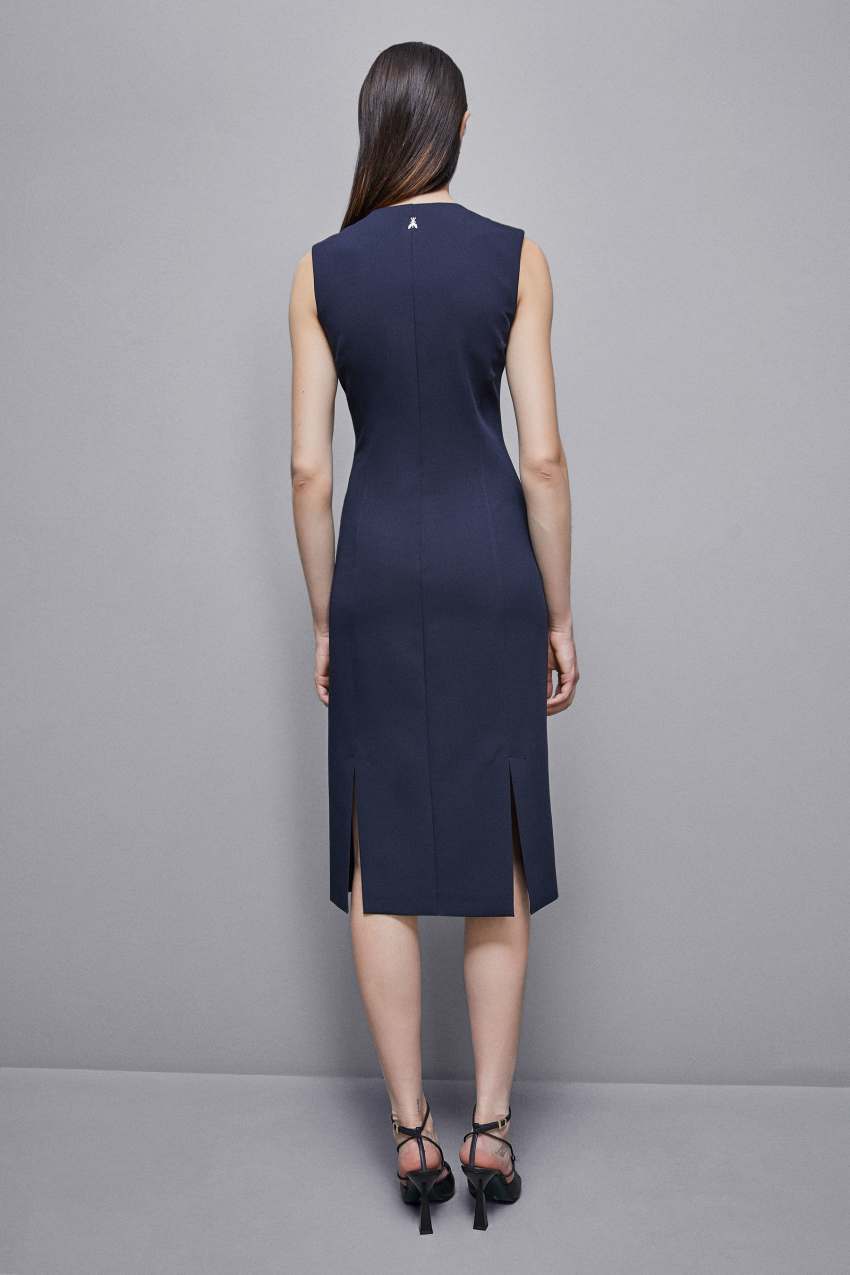 Gabardine shirt dress with slits