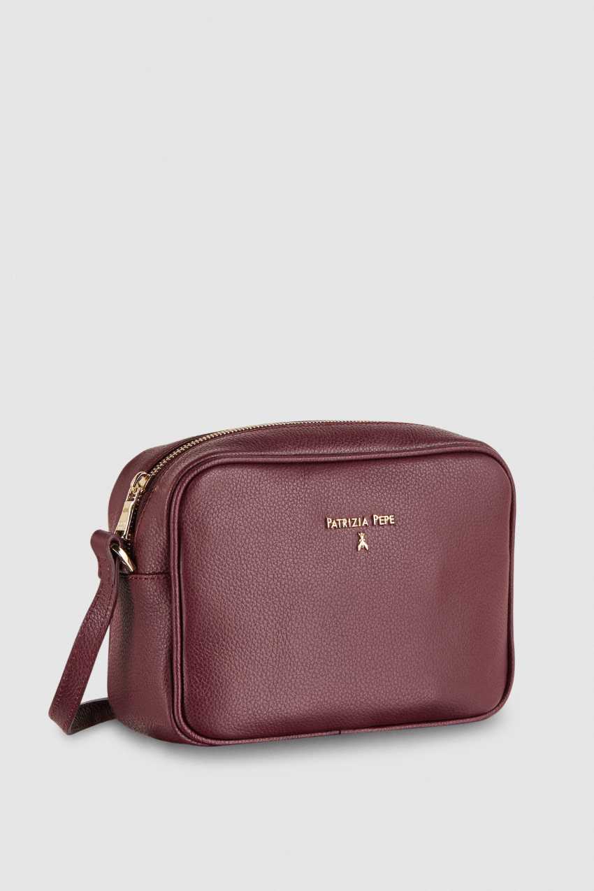 Leather camera bag with inside pocket Purple Patrizia Pepe