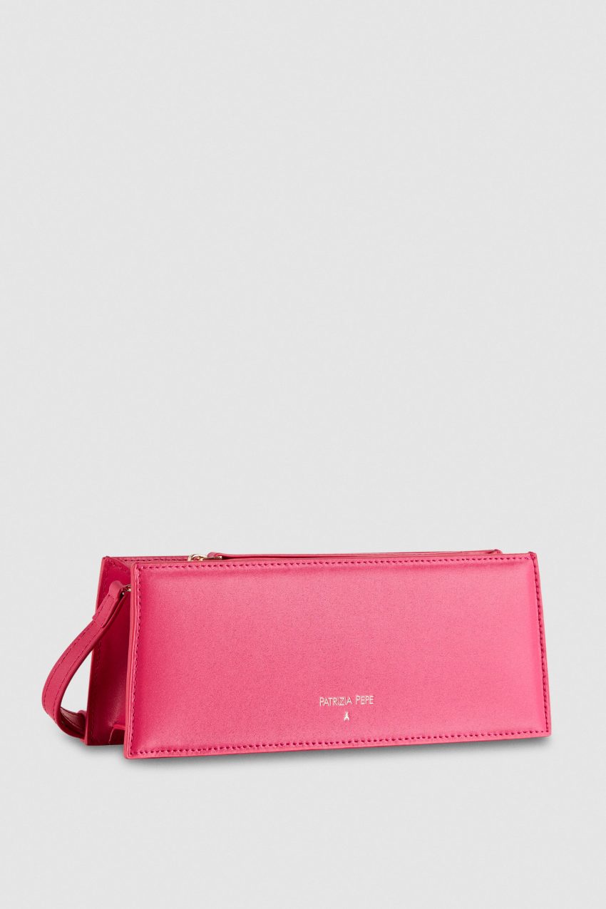 Leather shoulder pocket bag Pink Patrizia Pepe