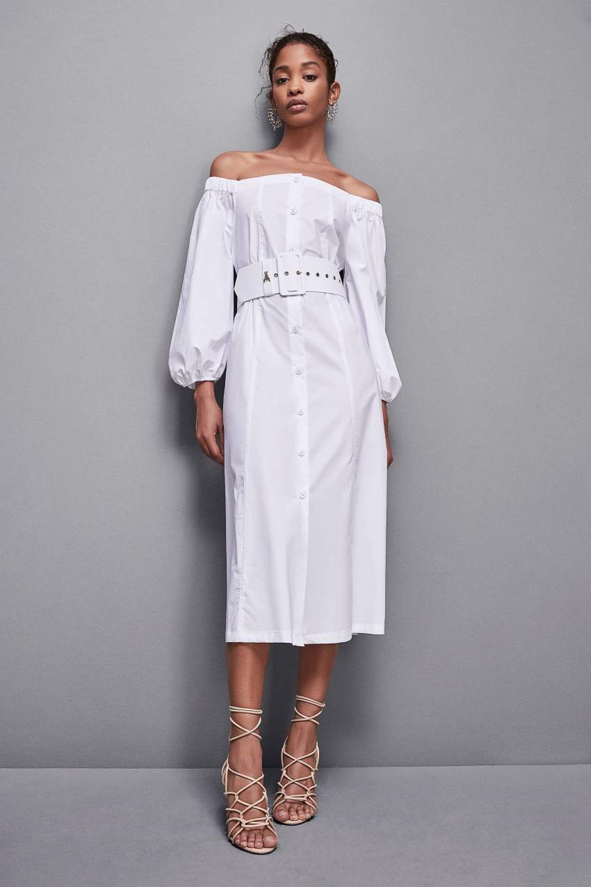 Dress with off white belt top