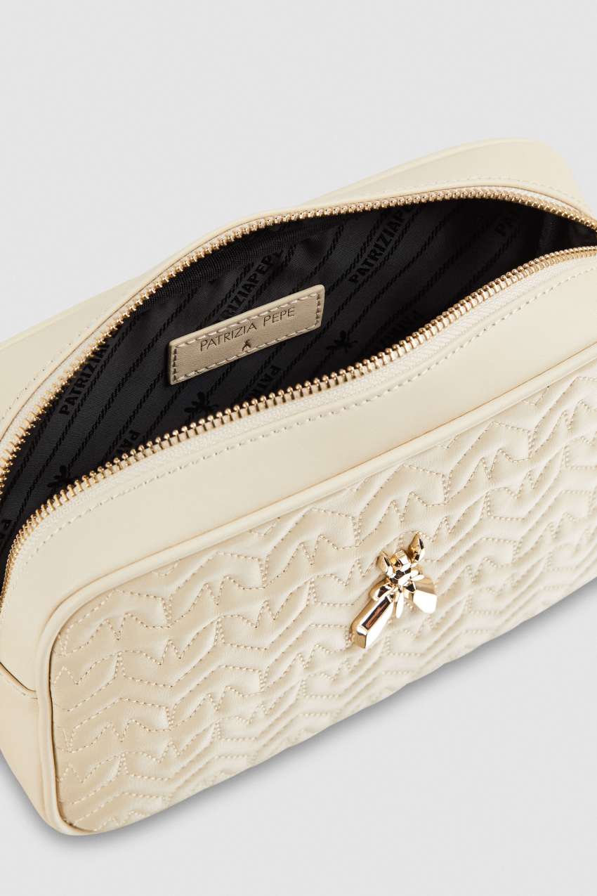 Quilted leather crossbody bag White Patrizia Pepe