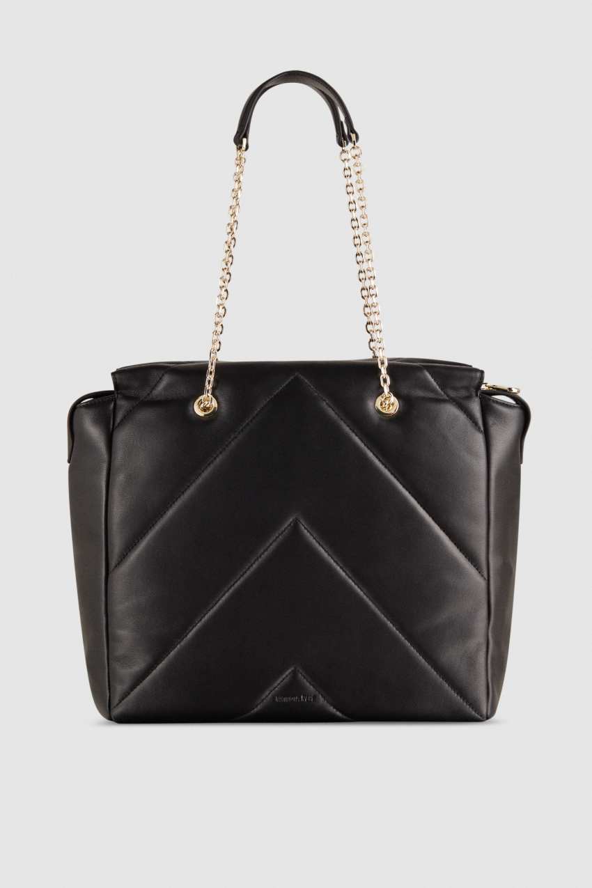 Leather bucket bag with zipper Black Patrizia Pepe