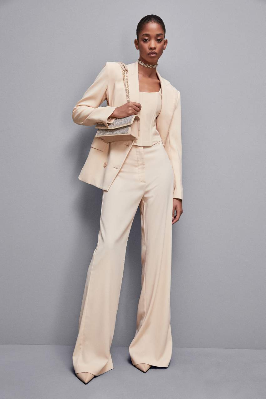 Pantalones palazzo de crepe Essential Beige Patrizia Pepe