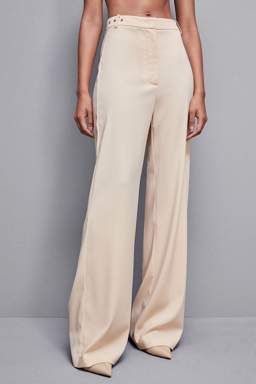 Pantalones palazzo de crepe Essential Beige Patrizia Pepe