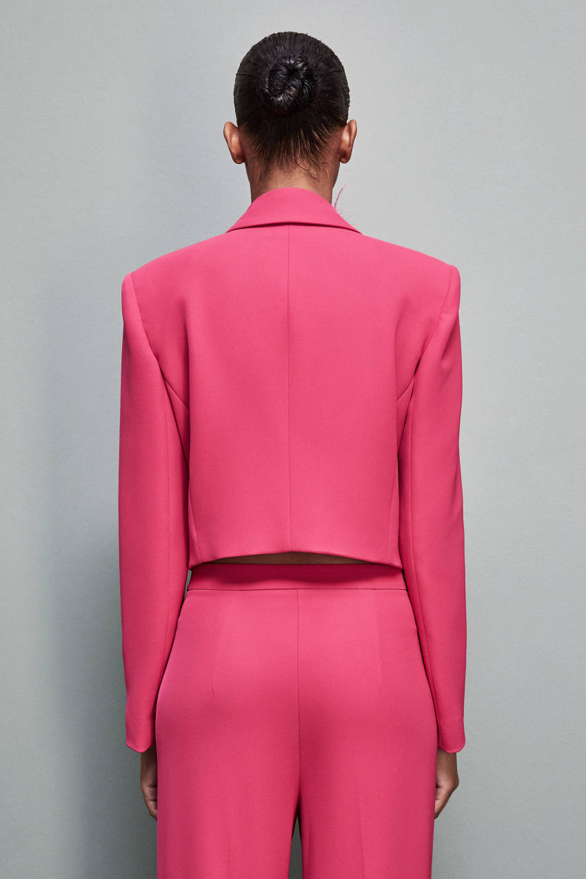 Giacca con piuma in tessuto stretch Rosa Patrizia Pepe
