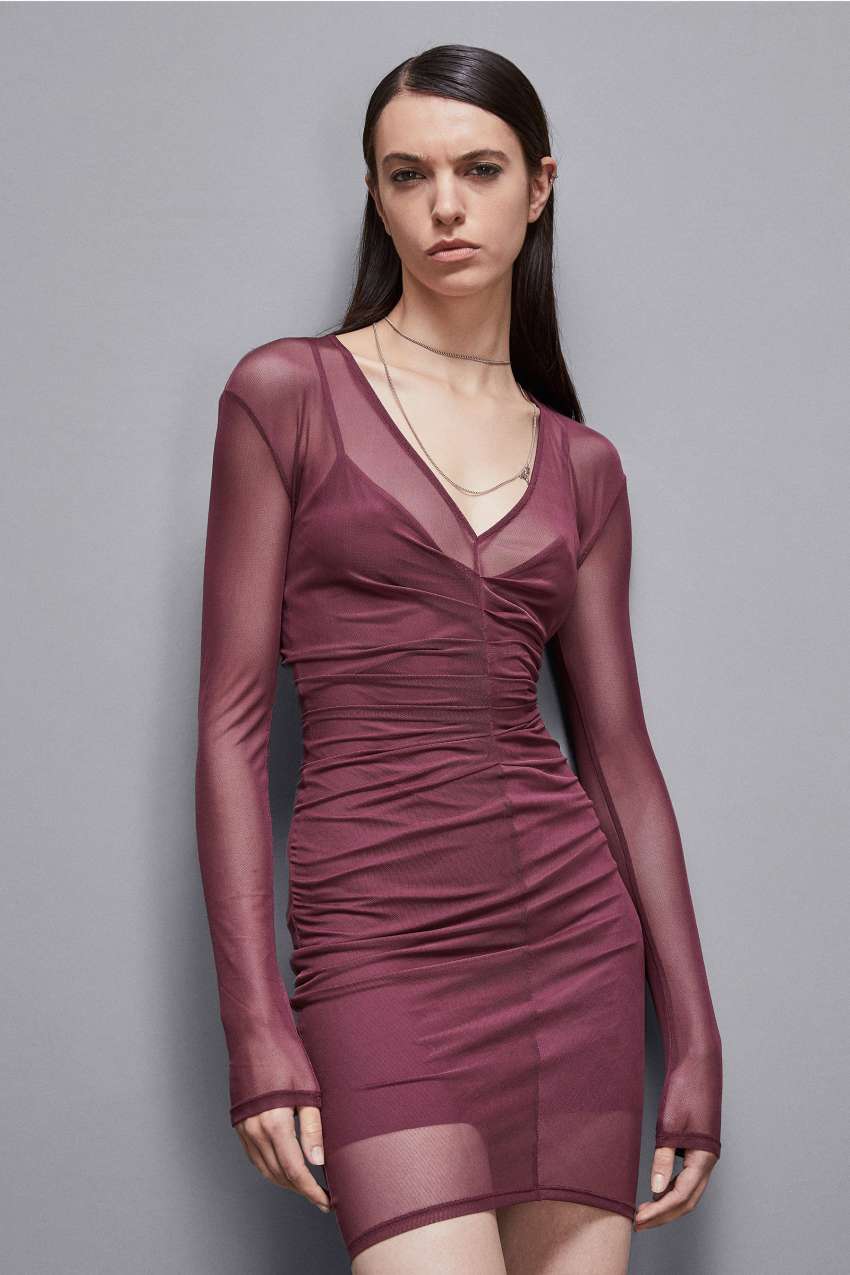 Abito mini in tulle stretch