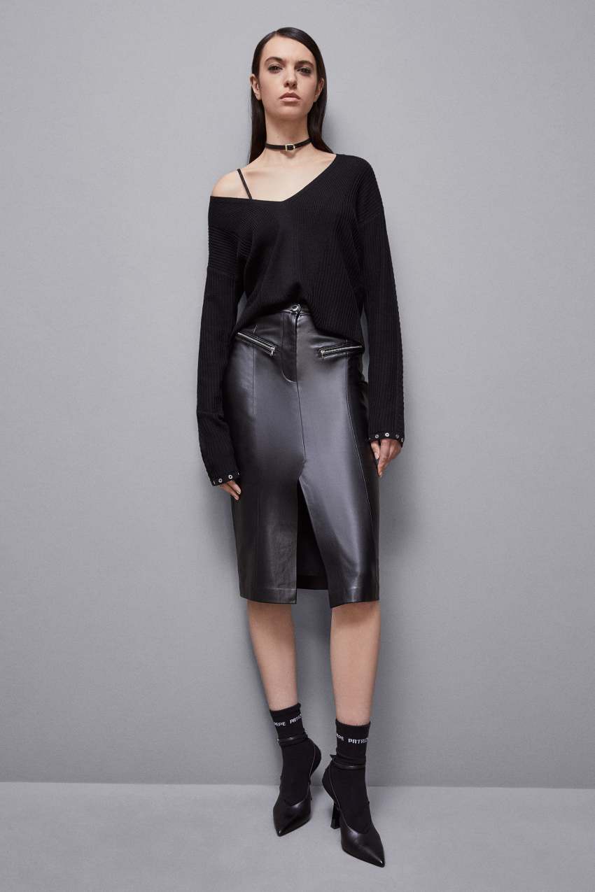 High waisted midi skirt Black Patrizia Pepe