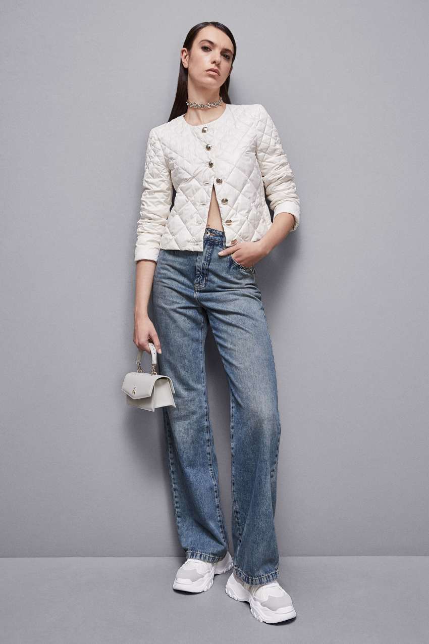 Giacca imbottita in nylon lucido