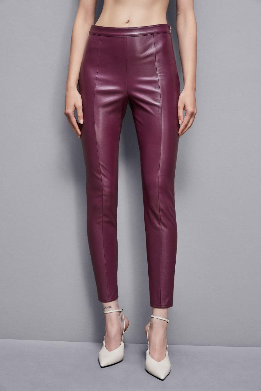 Legging simili cuir rouge online