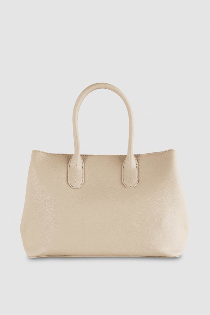 Fly Bolso shopper de piel con bandolera Beige Patrizia Pepe