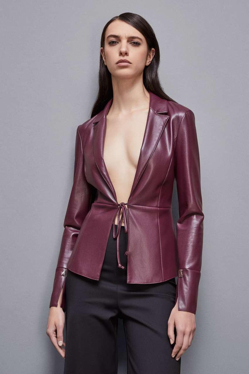Surchemise veste chemise effet cuir Rouge Patrizia Pepe