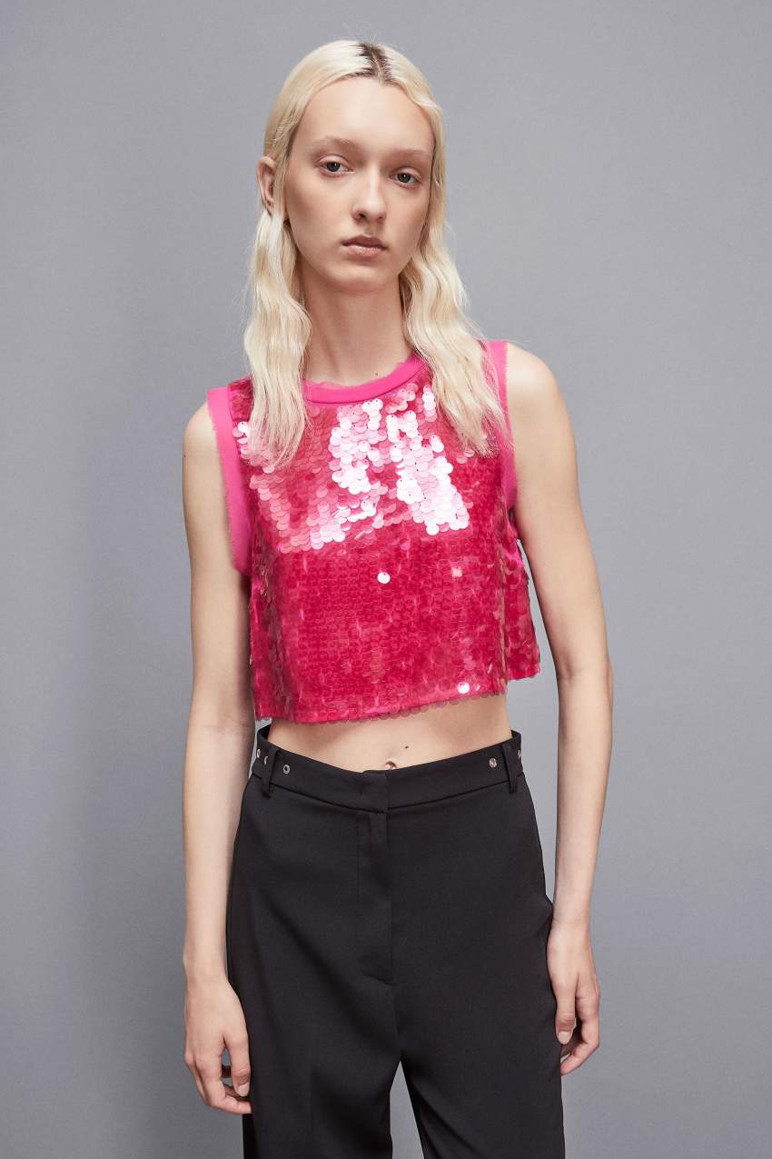 Casacca in tulle con paillettes Rosa Patrizia Pepe