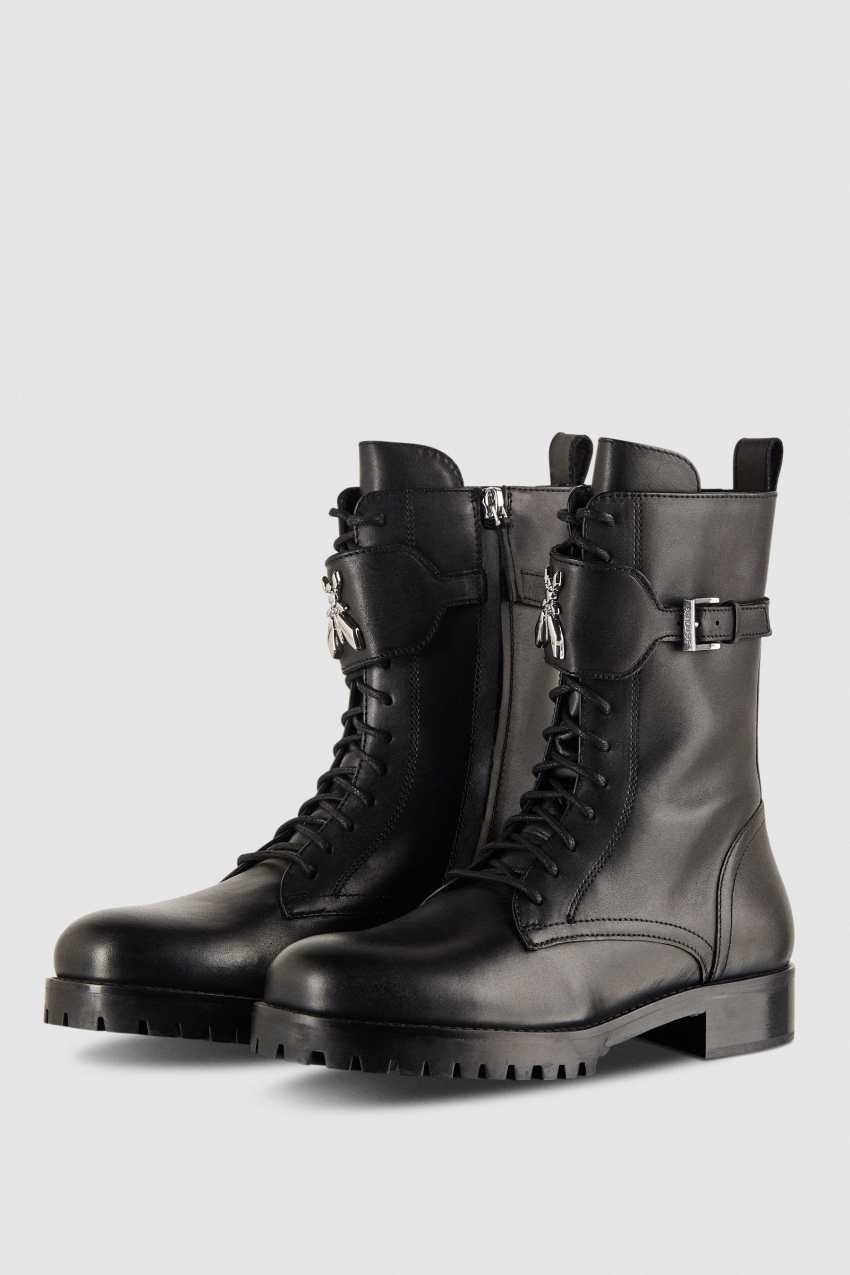 Anfibi in pelle con zip Nero Patrizia Pepe